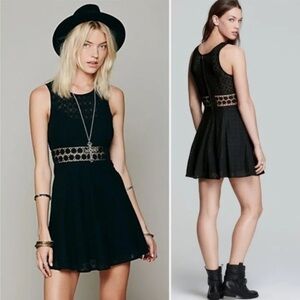 Free People Black Daisy Lace Dress